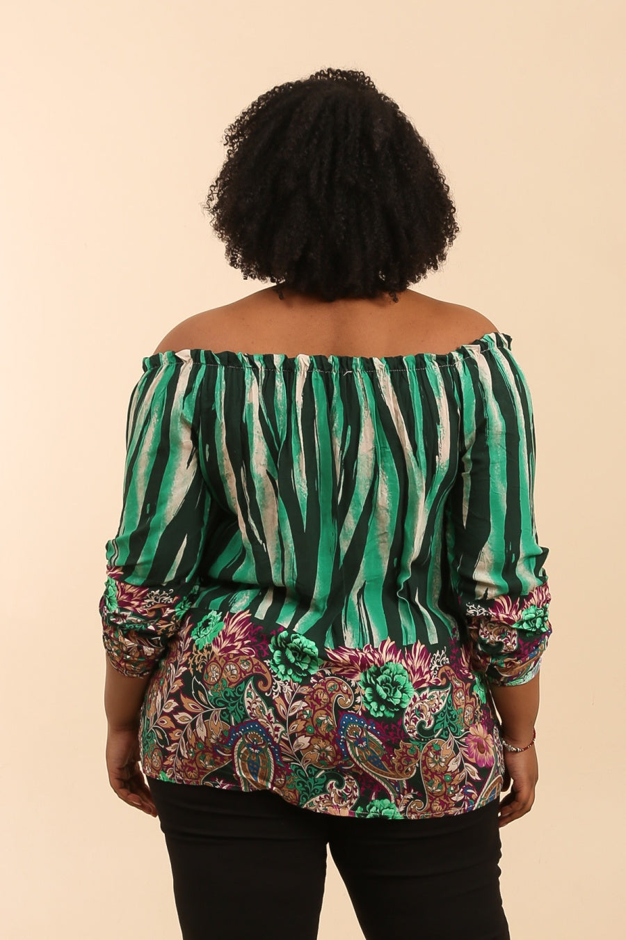 Blouse Verte Epaules Dénudées - YOPHIY CURVES YOPHIY CURVES YOPHIY CURVES