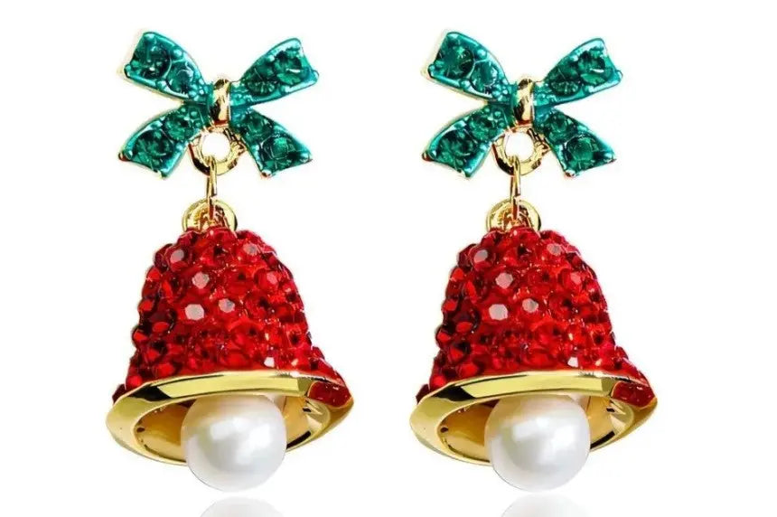 Boucles d'oreilles cerf strass, cloche rouge YOPHIY CURVES YOPHIY CURVES