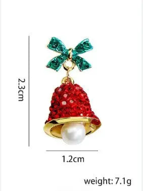 Boucles d'oreilles cerf strass, cloche rouge YOPHIY CURVES YOPHIY CURVES