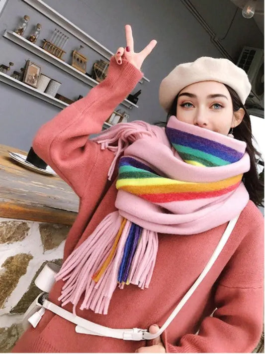 Echarpe chaude Arc-en-ciel YOPHIY CURVES YOPHIY CURVES