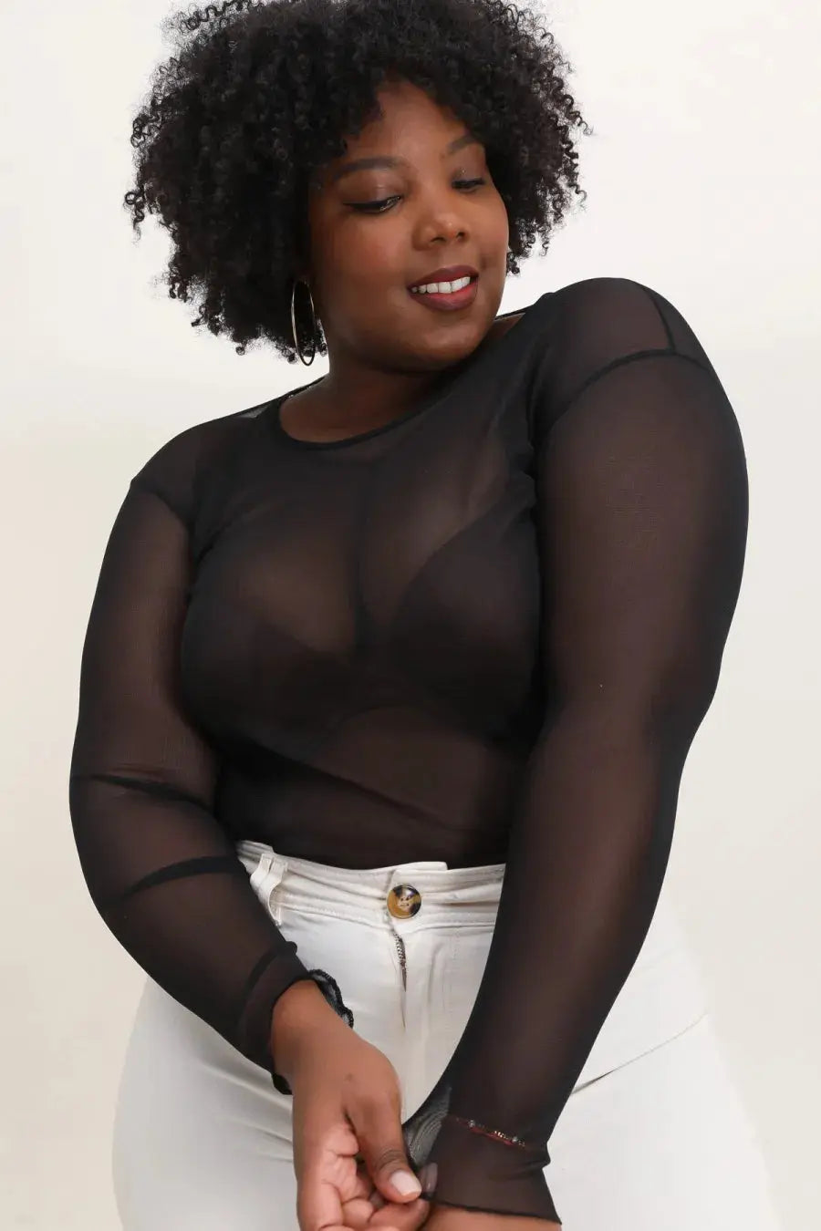 Haut Transparent Top Couleur Noir YOPHIY CURVES