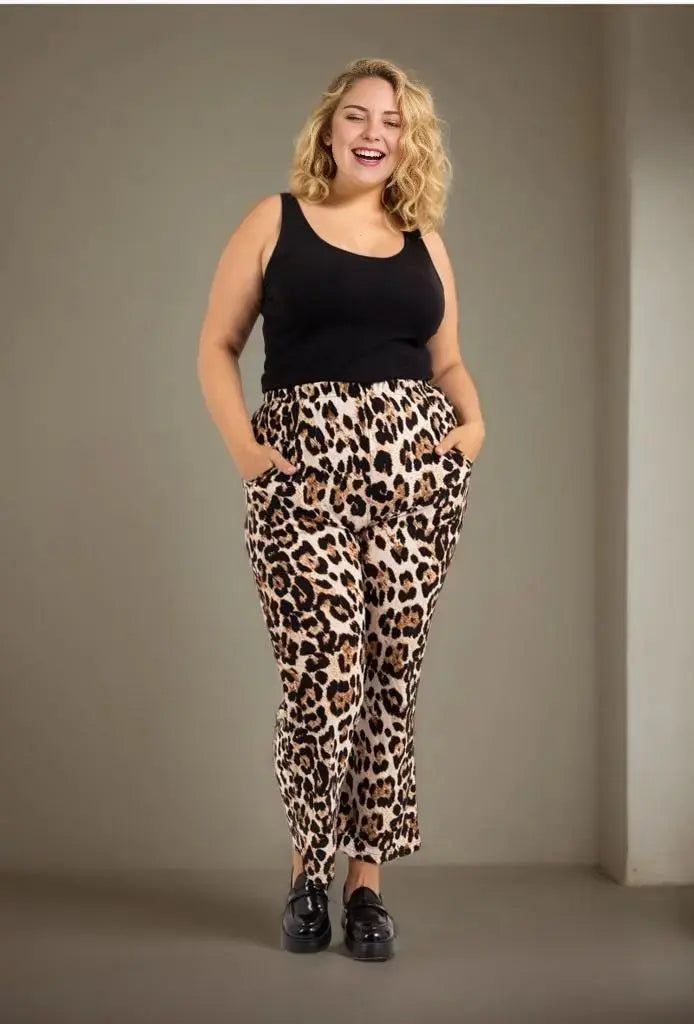 Pantalon Léopard Grande Taille Fluide Intemporel YOPHIY CURVES