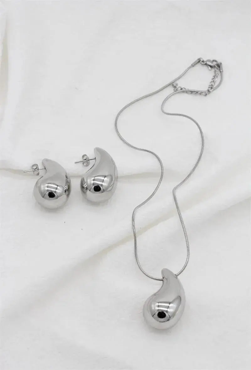 Parures Pendentif Goutte d'Eau - Acier Doré ou Argenté au choix YOPHIY CURVES
