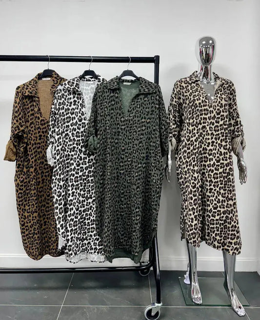 Robe longue coton imprimé léopard YOPHIY CURVES YOPHIY CURVES