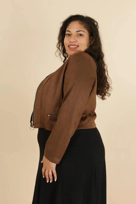 *Veste en Suédine - Bomber - Effet Daim - Rouge (Copy) VETI STYLE