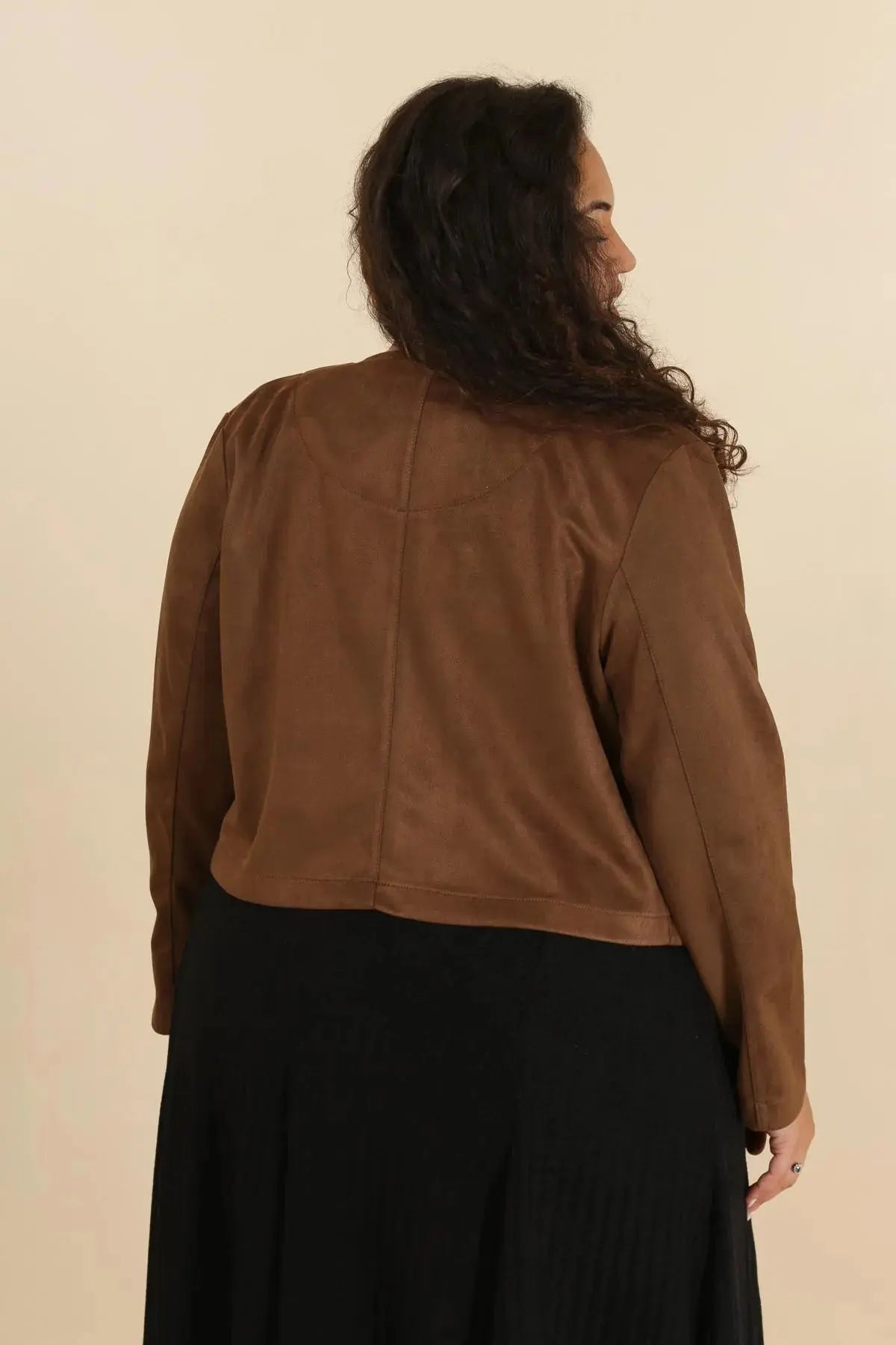 *Veste en Suédine - Bomber - Effet Daim - Rouge (Copy) VETI STYLE