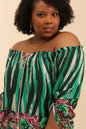 Blouse Verte Epaules Dénudées - YOPHIY CURVES YOPHIY CURVES YOPHIY CURVES