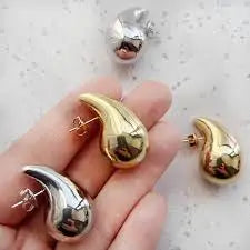 Boucles d'oreilles Goutte d'Eau - Acier Doré ou Argenté au choix YOPHIY CURVES
