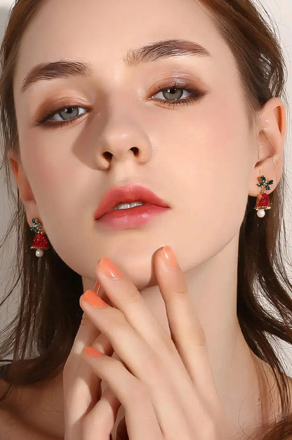 Boucles d'oreilles cerf strass, cloche rouge YOPHIY CURVES YOPHIY CURVES