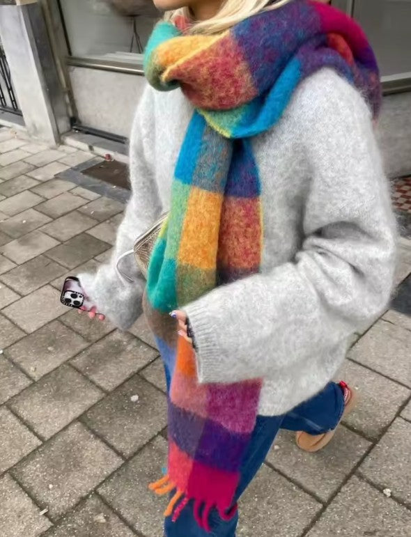 Echarpe Epaisse à Carreaux Cachemire YOPHIY CURVES YOPHIY CURVES