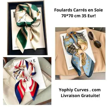 Foulards Carrés en Soie - Chic et Tendance YOPHIY CURVES YOPHIY CURVES