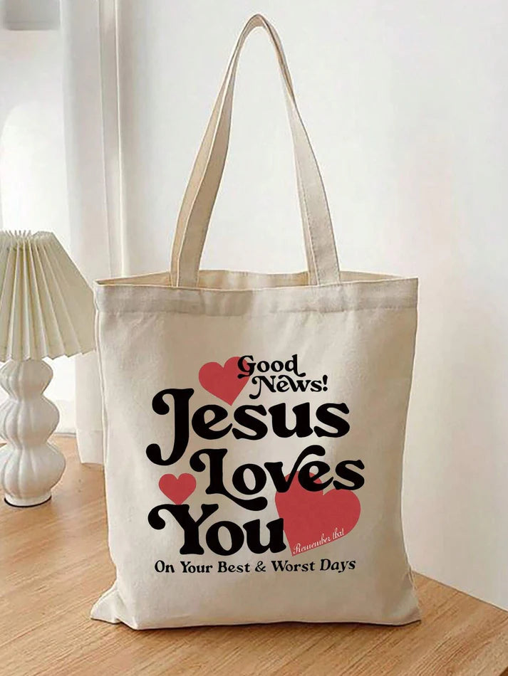 Sac en Toile - Bonne Nouvelle Jésus T'aime - YOPHIY CURVES YOPHIY CURVES YOPHIY CURVES