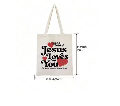 Sac en Toile - Bonne Nouvelle Jésus T'aime - YOPHIY CURVES YOPHIY CURVES YOPHIY CURVES