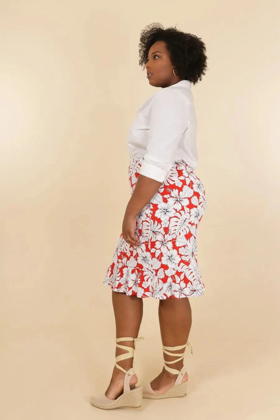 Flared Skater Skirt Trapeze Burgundy YOPHIY CURVES