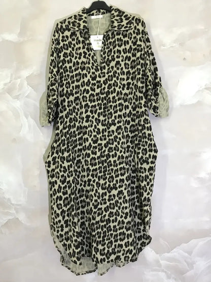 Robe longue coton imprimé léopard YOPHIY CURVES YOPHIY CURVES