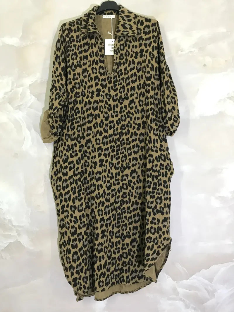Robe longue coton imprimé léopard YOPHIY CURVES YOPHIY CURVES