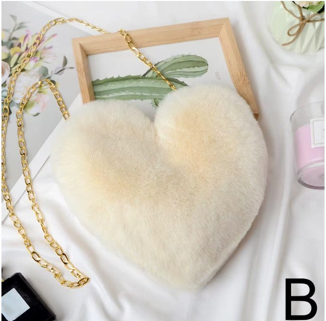 Sac à Main Cœur Peluche Ivoire - YOPHIY CURVES YOPHIY CURVES YOPHIY CURVES