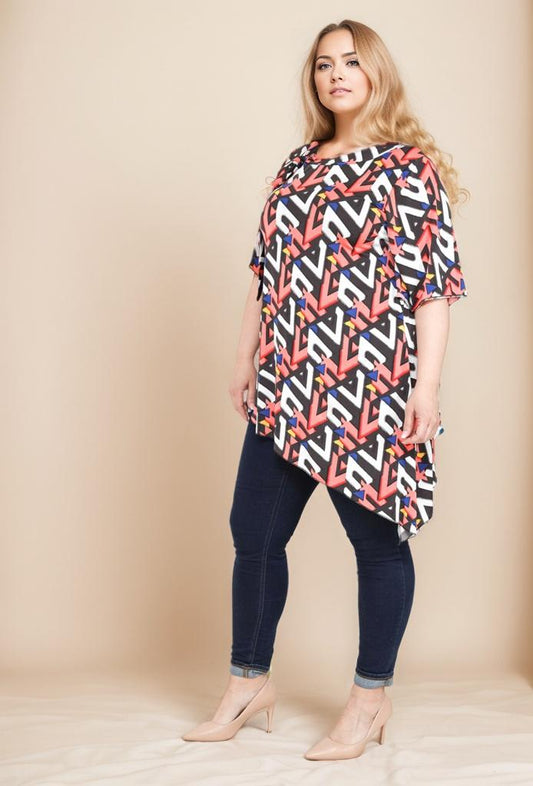 Tunique Tendance à Motifs Géométriques YOPHIY CURVES YOPHIY CURVES