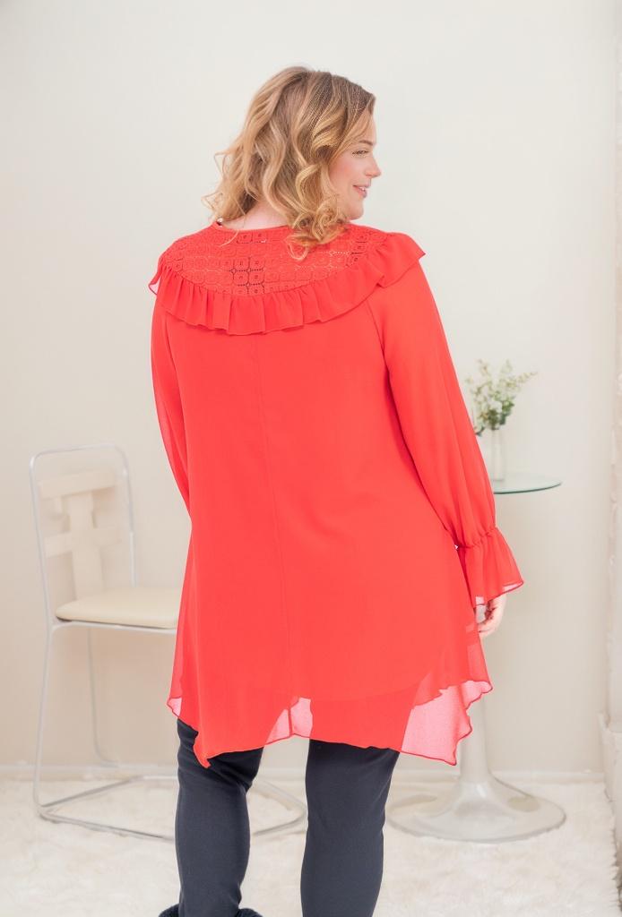 Tunique Rouge Chic Voile Transparent - Grande Taille YOPHIY CURVES YOPHIY CURVES