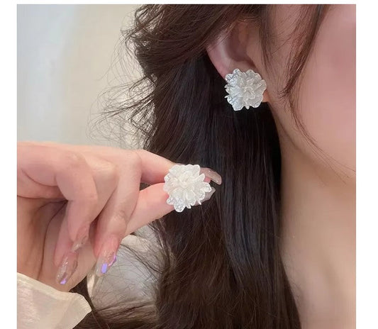 Boucles d'oreilles Fleurs Blanches -YOPHIY CURVES YOPHIY CURVES YOPHIY CURVES