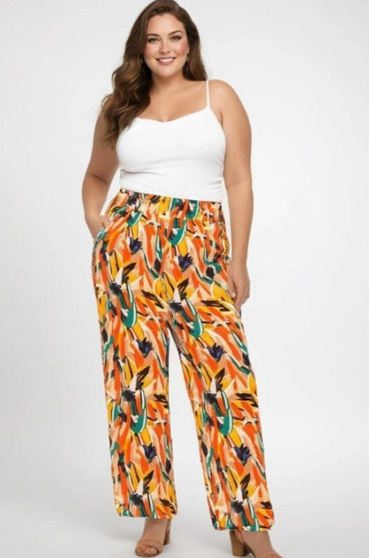 Pantalon Taille Haute Léger- Imprimé YOPHIY CURVES YOPHIY CURVES
