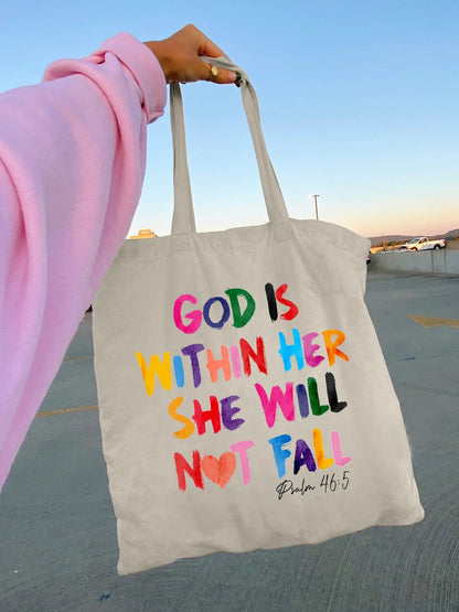 Sac en Toile - Dieu est en elle. Elle ne tombera pas - YOPHIY CURVES YOPHIY CURVES YOPHIY CURVES