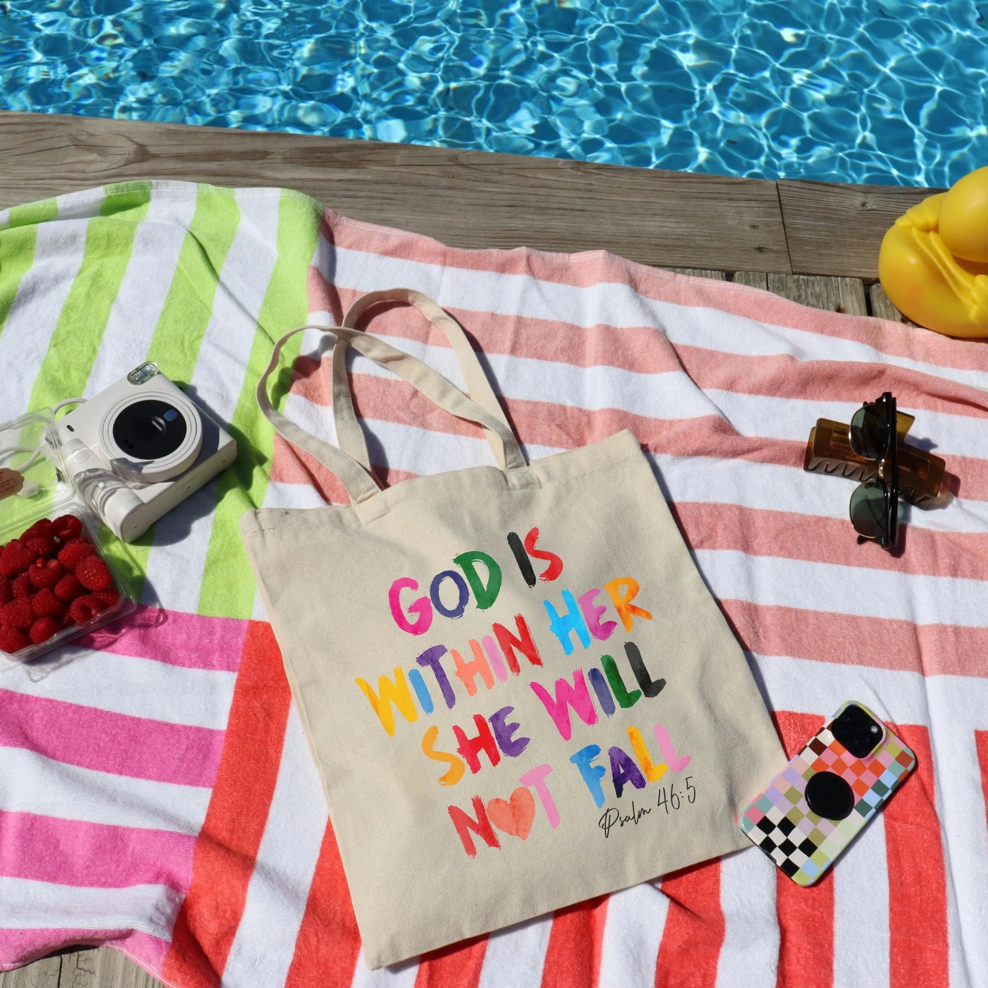 Sac en Toile - Dieu est en elle. Elle ne tombera pas - YOPHIY CURVES YOPHIY CURVES YOPHIY CURVES