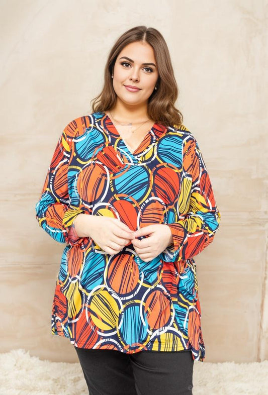 Tunique Confort Colorée à Motifs Ronds - Grande Taille YOPHIY CURVES YOPHIY CURVES