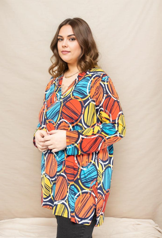 Tunique Confort Colorée à Motifs Ronds - Grande Taille YOPHIY CURVES YOPHIY CURVES